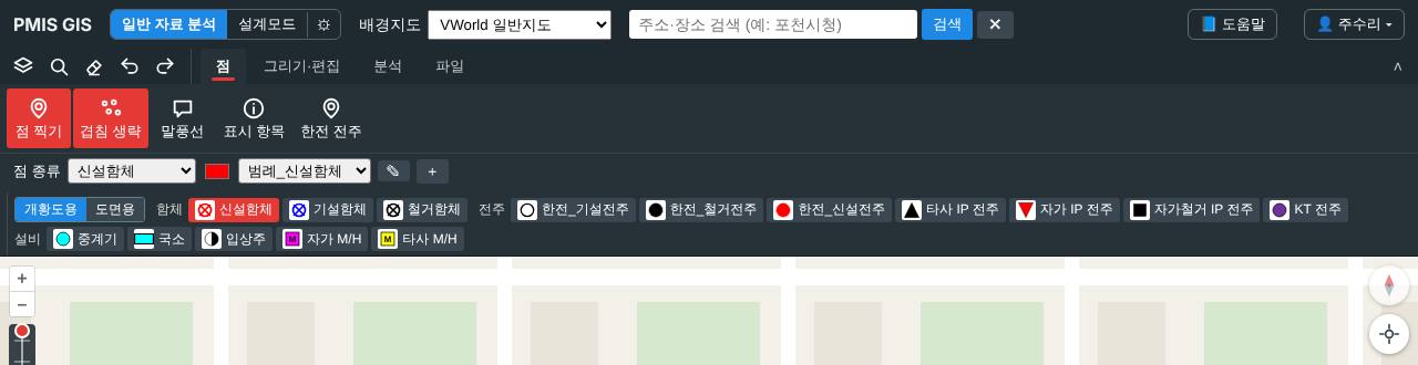 지도 화면의 위쪽 띠와 리본